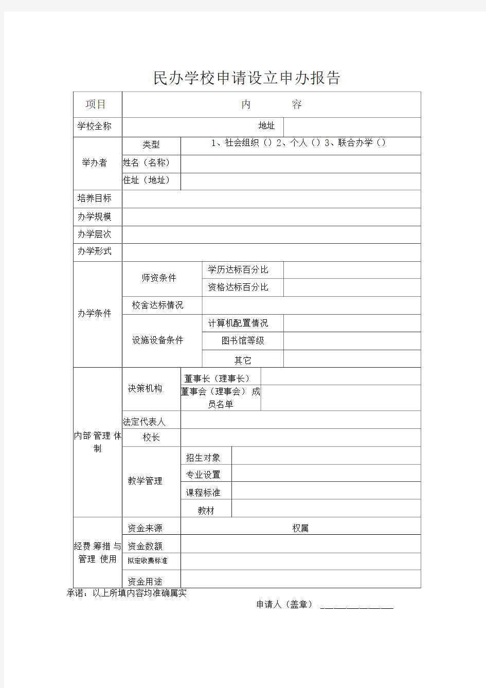 民办学校申请报告(2)