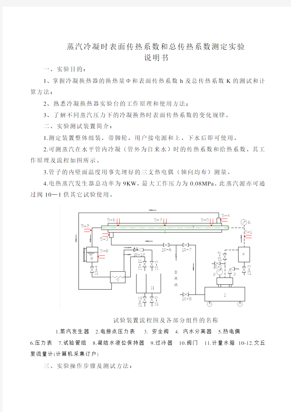 (完整版)蒸汽冷凝时传热系数和给热系数测定实验指导书