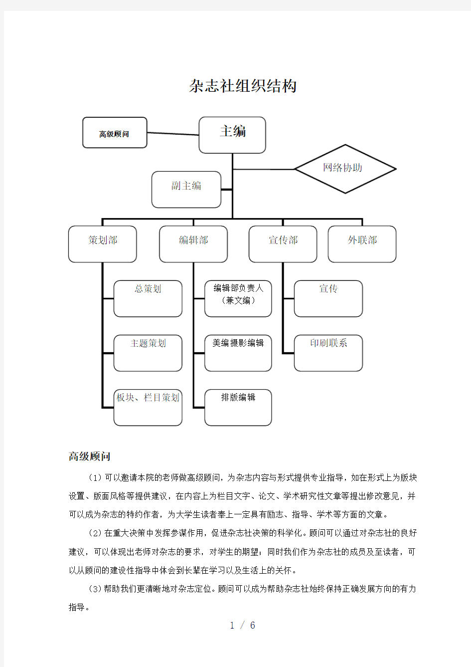 杂志社编辑部——组织结构及岗位职责