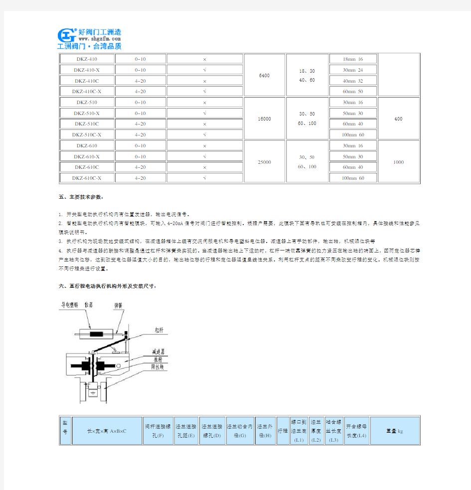 直行程电动执行机构