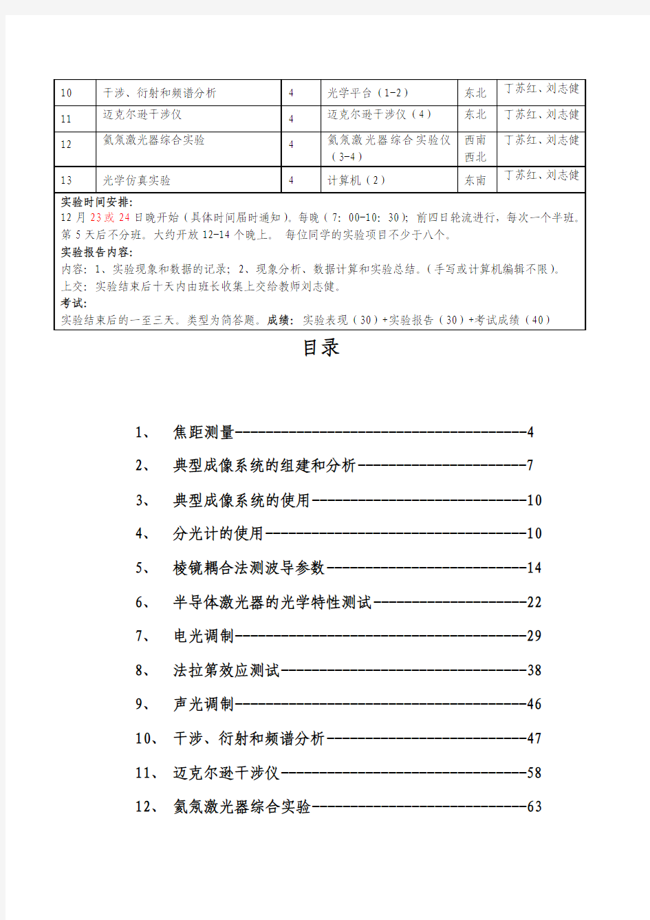 光学综合实验报告