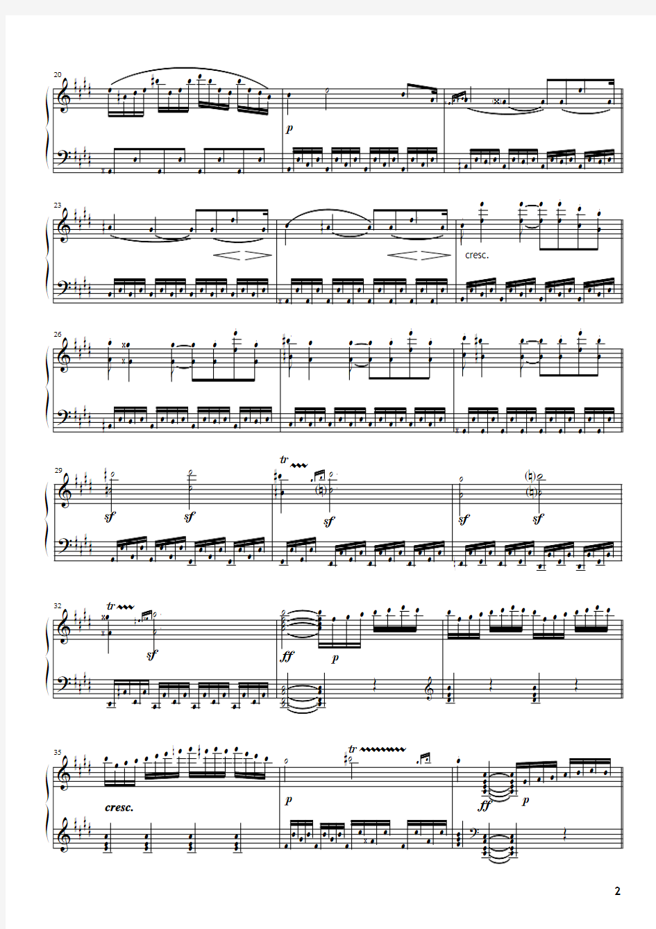 月光奏鸣曲  第三乐章(贝多芬)-钢琴谱