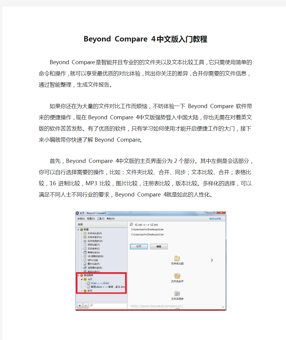 Beyond Compare 4 中文版入门教程