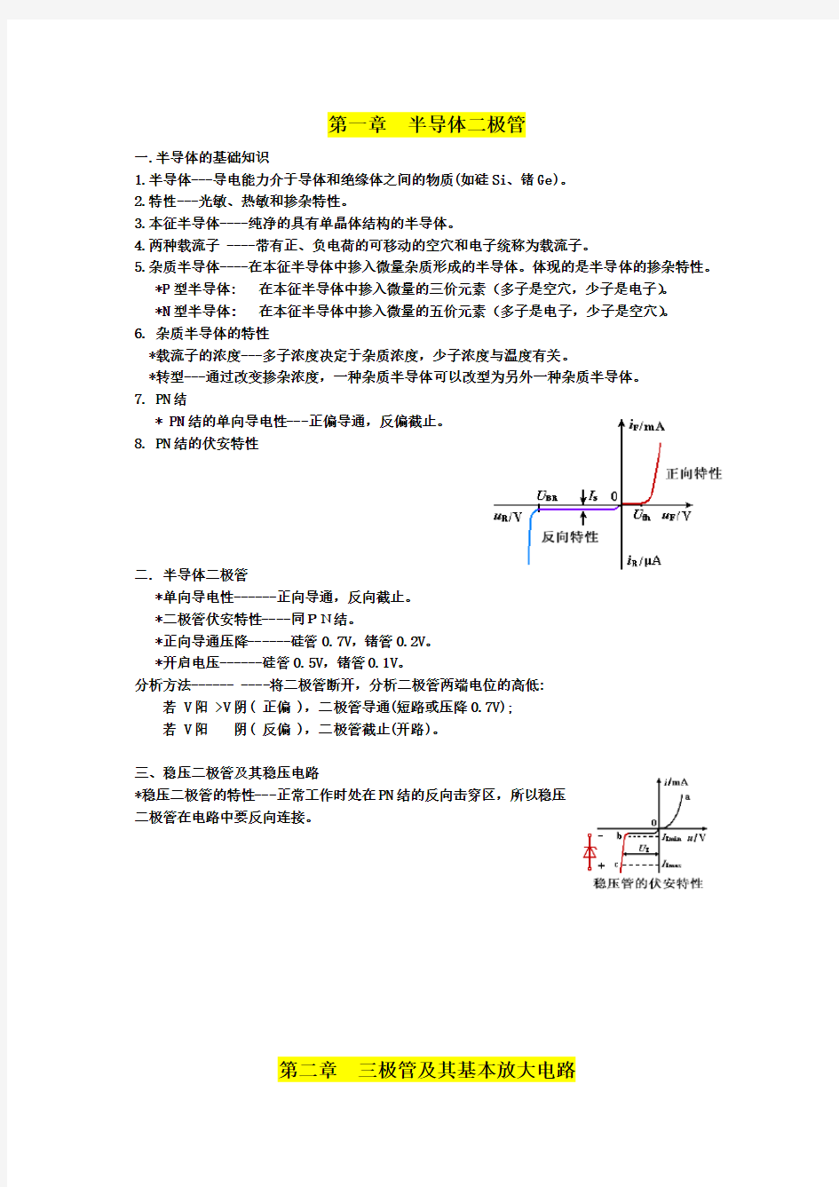 模拟电子技术基础(第三版)期末复习资料