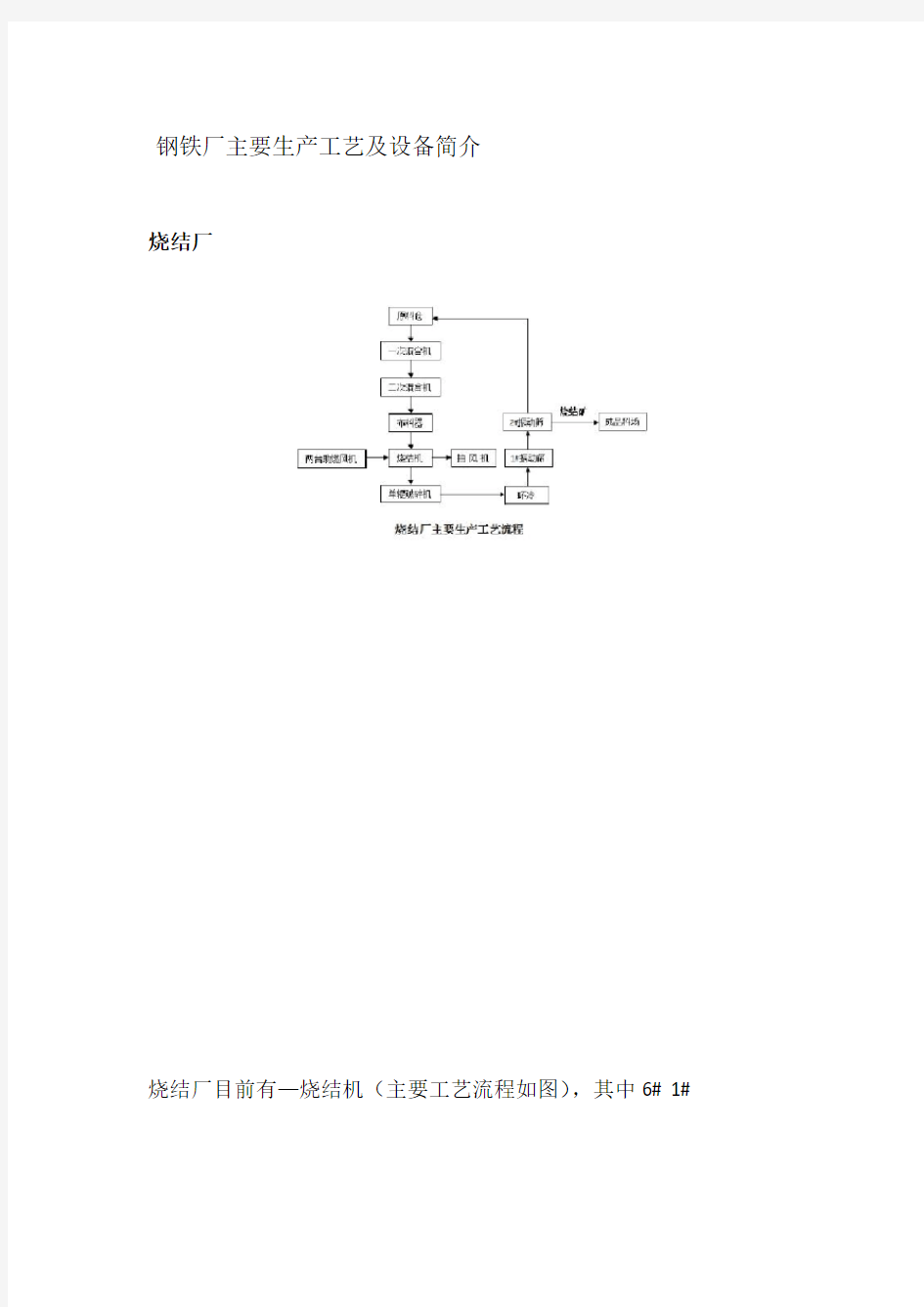 某钢铁厂主要生产流程及设备简介