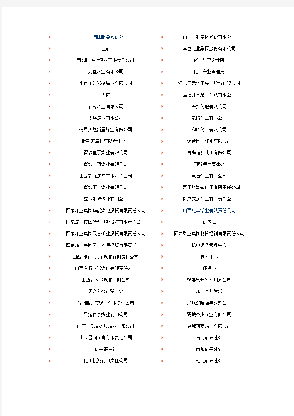 阳煤集团-子公司
