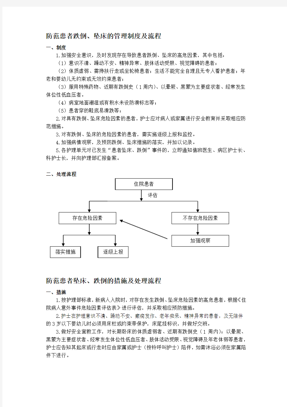 跌倒、坠床的管理制度