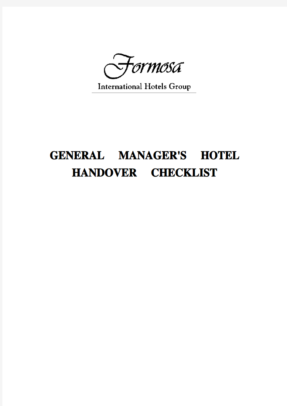 GM Hotel Handover Checklist_Aug