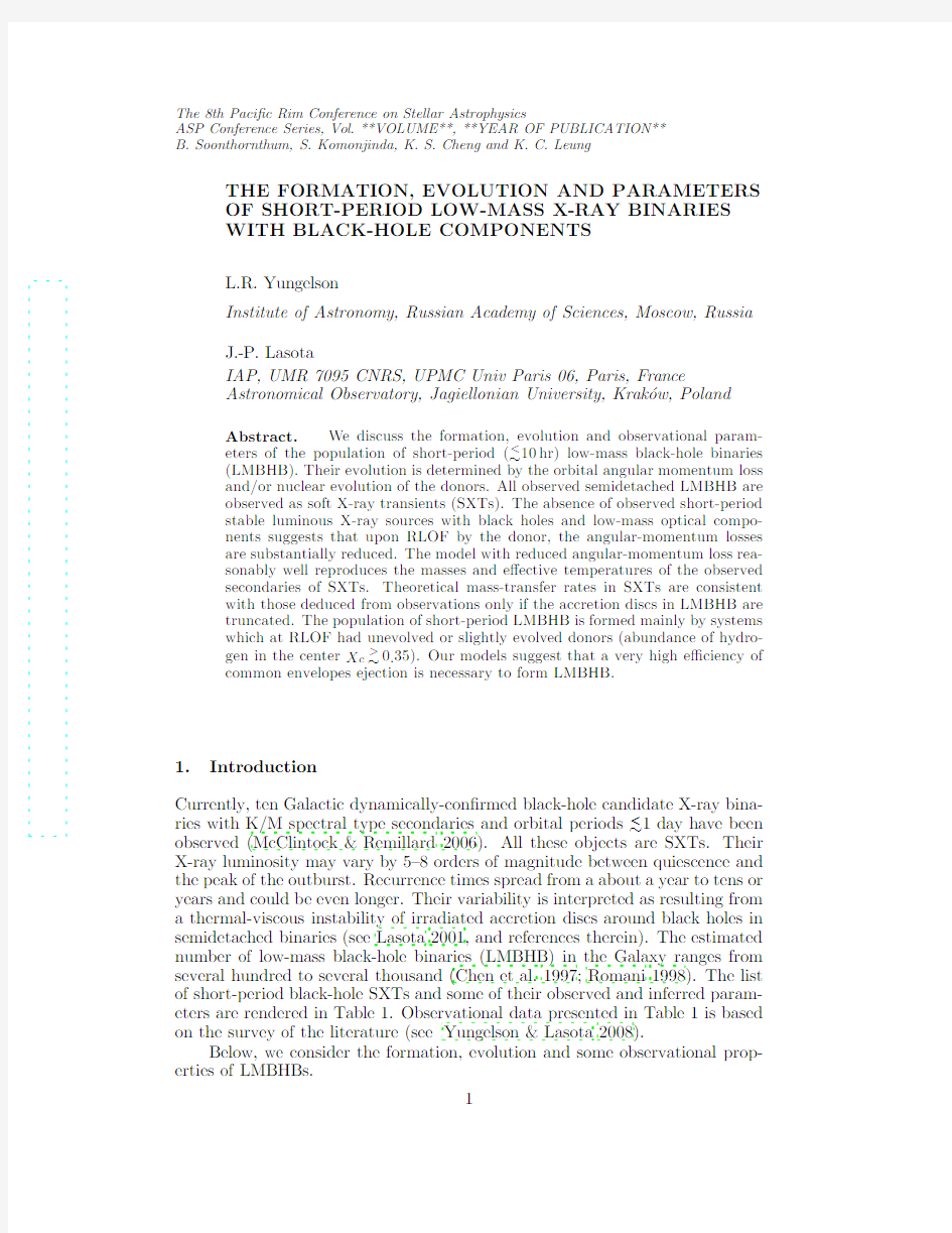 The Formation, Evolution and Parameters of Short-Period Low-Mass X-Ray Binaries with Black-