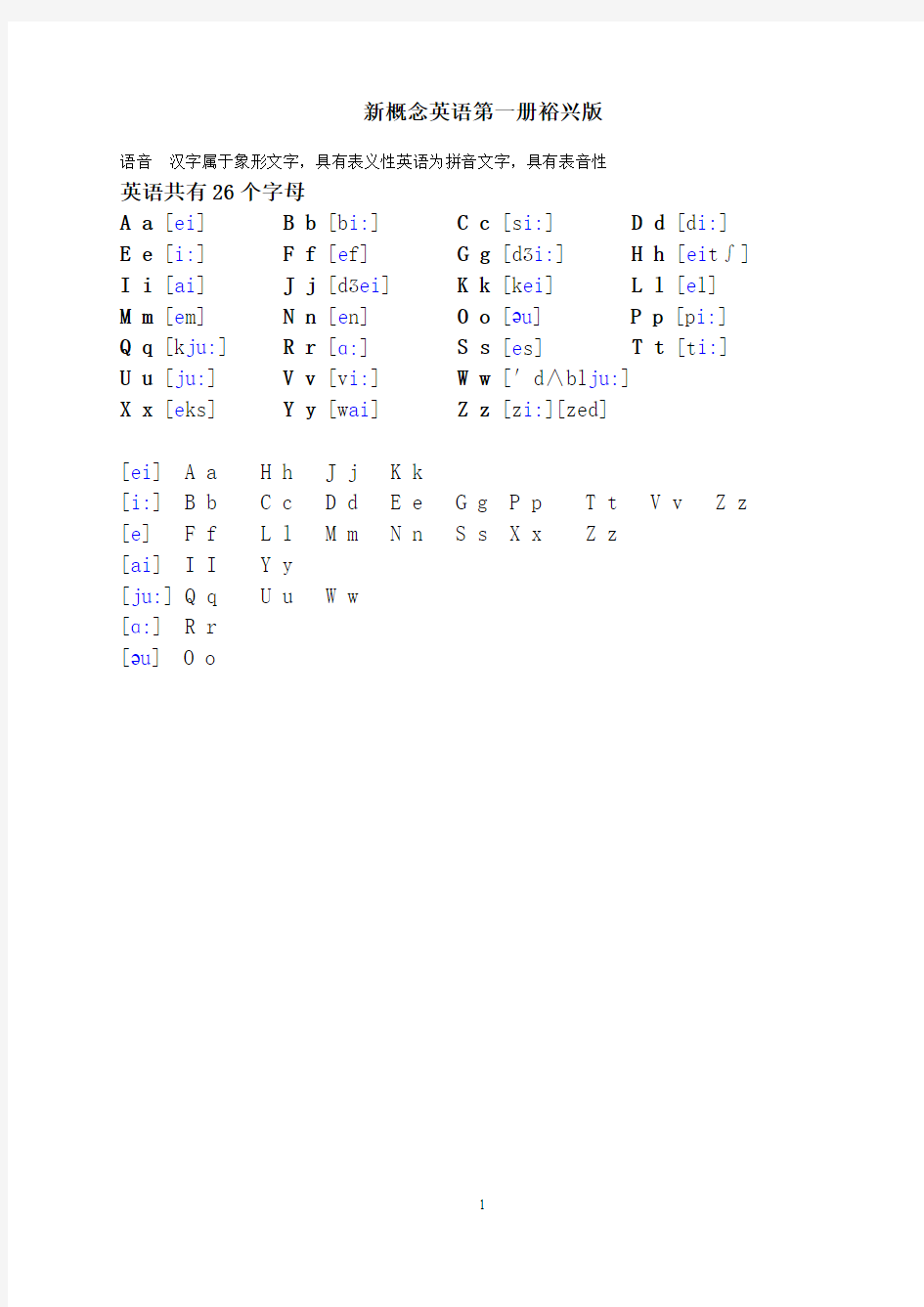 新概念英语第一册裕兴版Lesson1