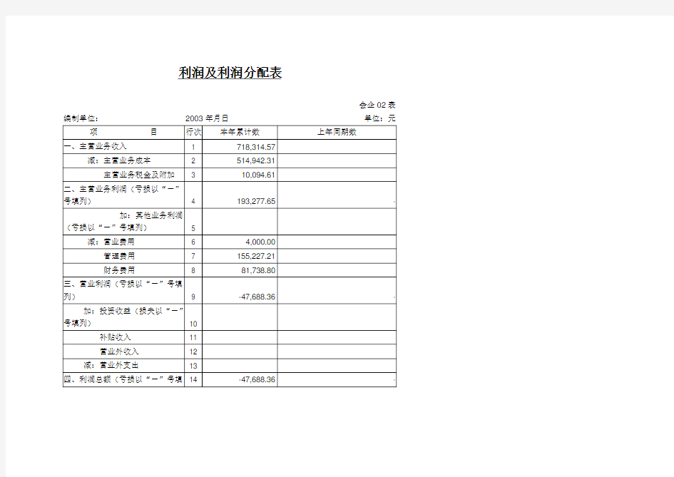 自动编制现金流量表(新模板)