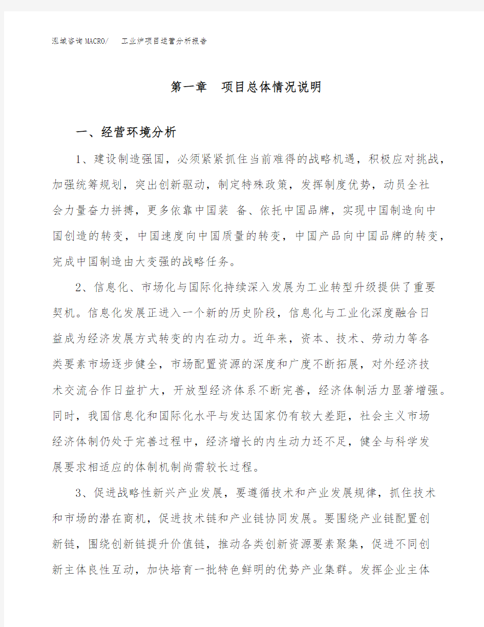 工业炉项目运营分析报告