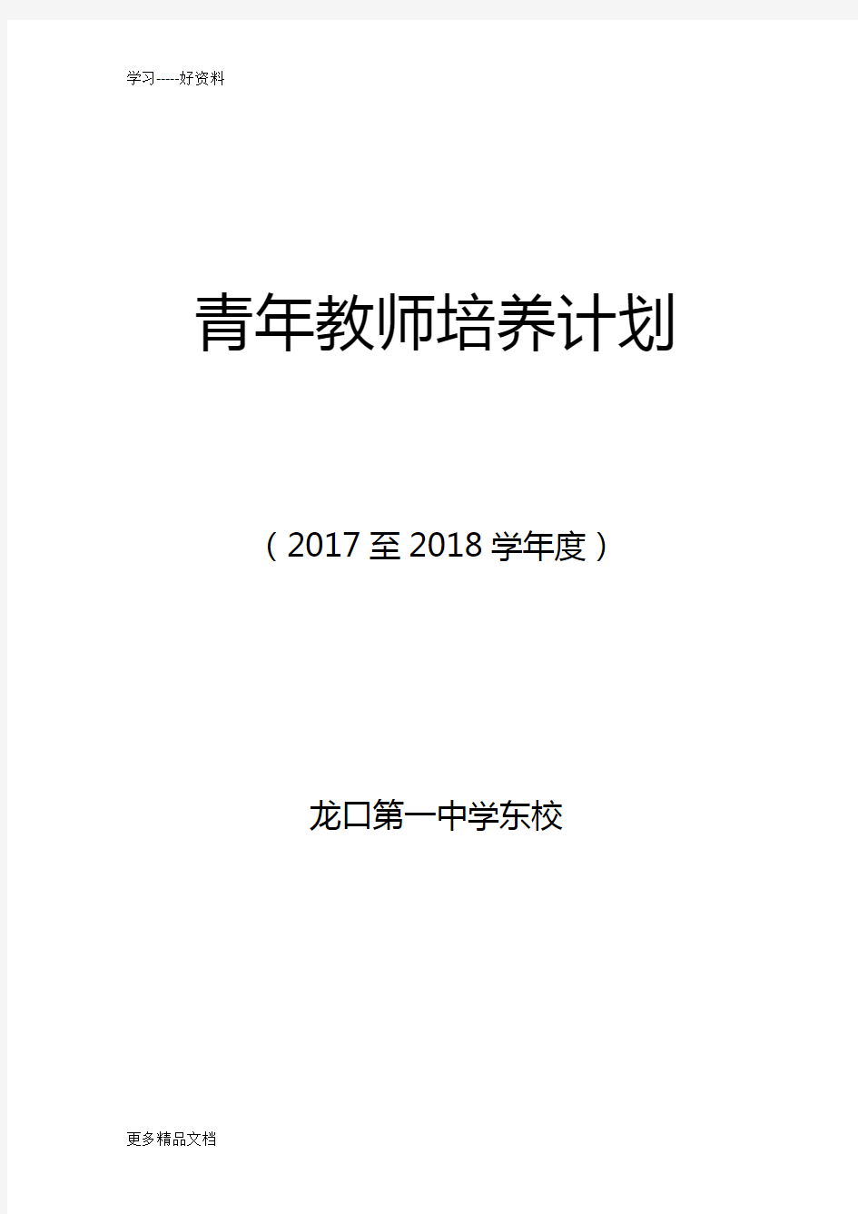 高中青年教师培养方案汇编