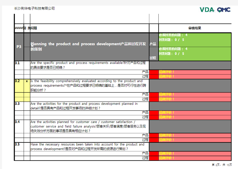 VDA6.3-2016新版过程审核报告(中文版)