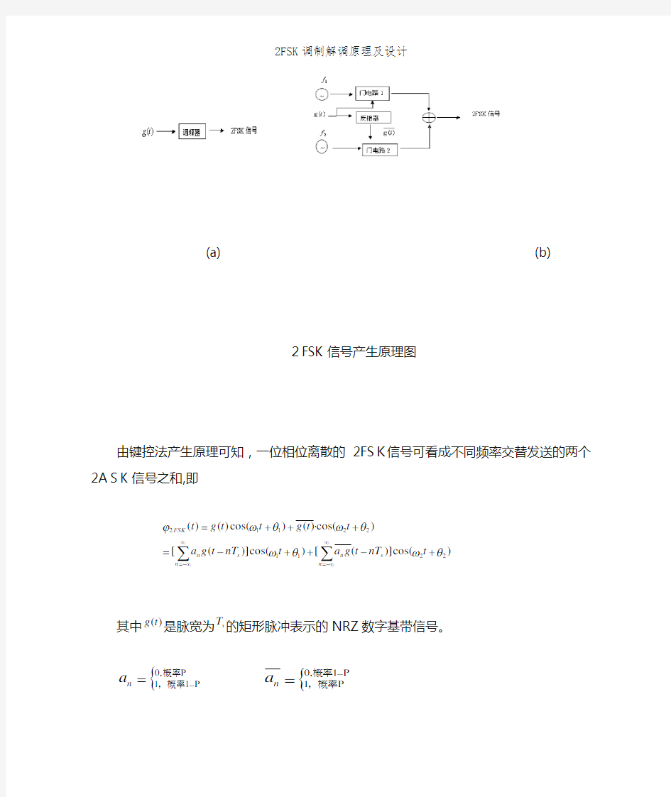 2FSK调制解调原理及设计