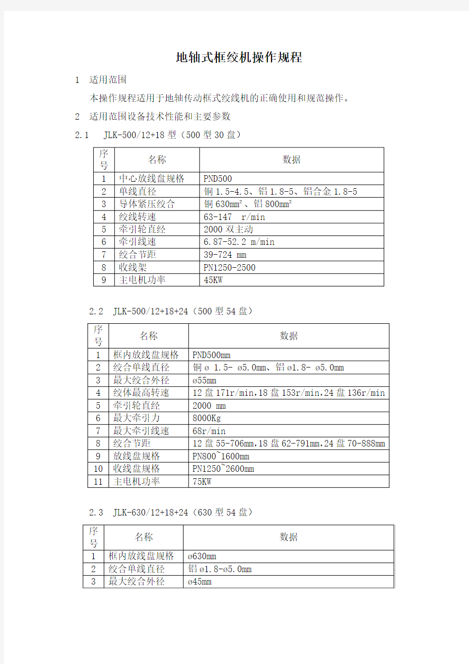 地轴式框绞机操作规程