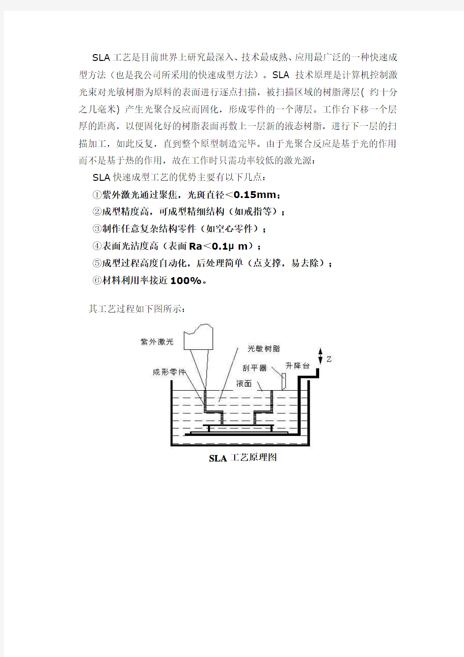 SLA快速成型工艺介绍