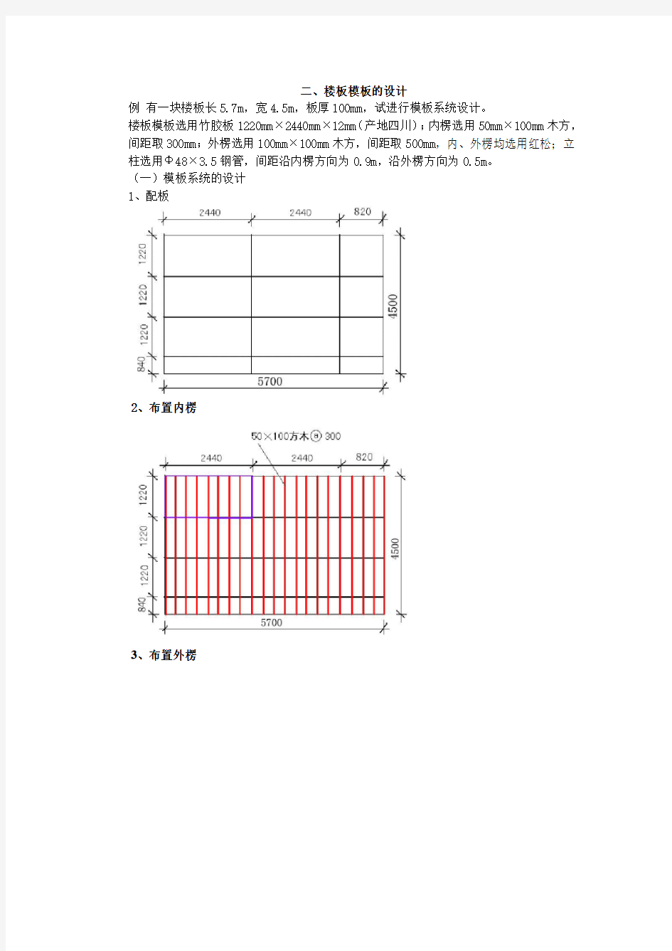 楼板模板计算样板