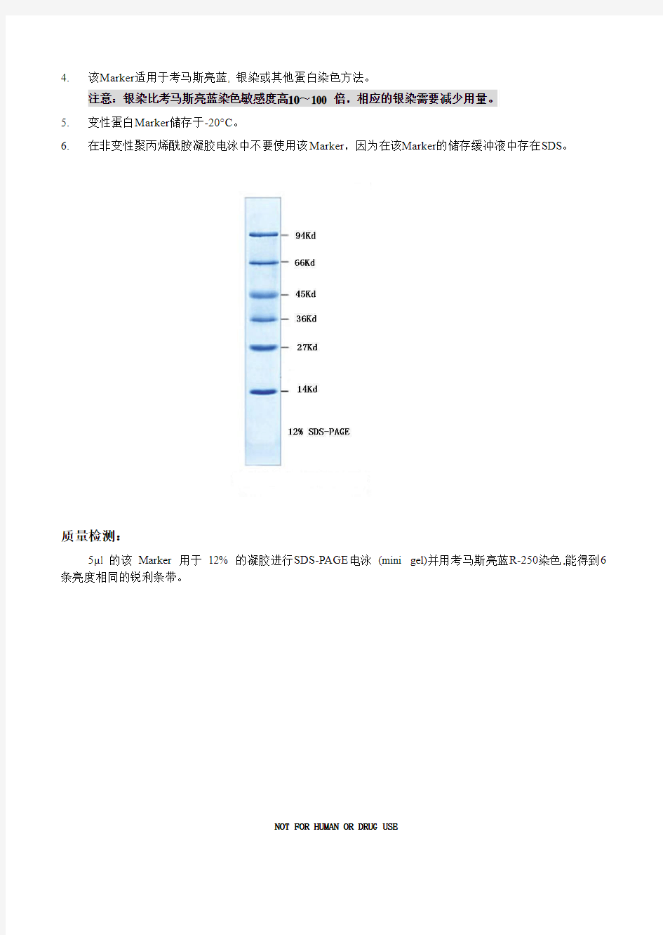 中分子量蛋白Marker