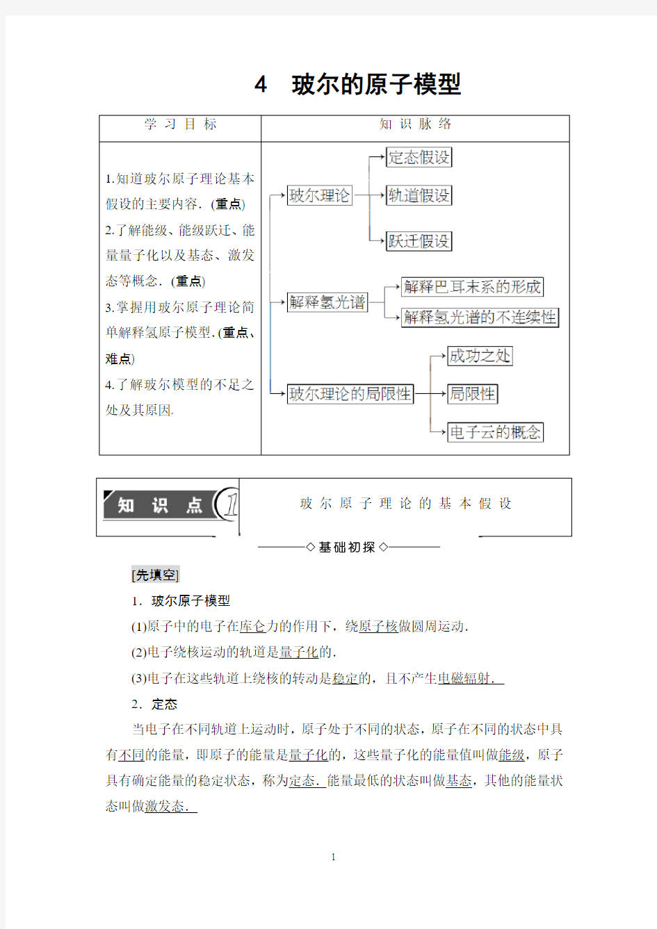  玻尔的原子模型