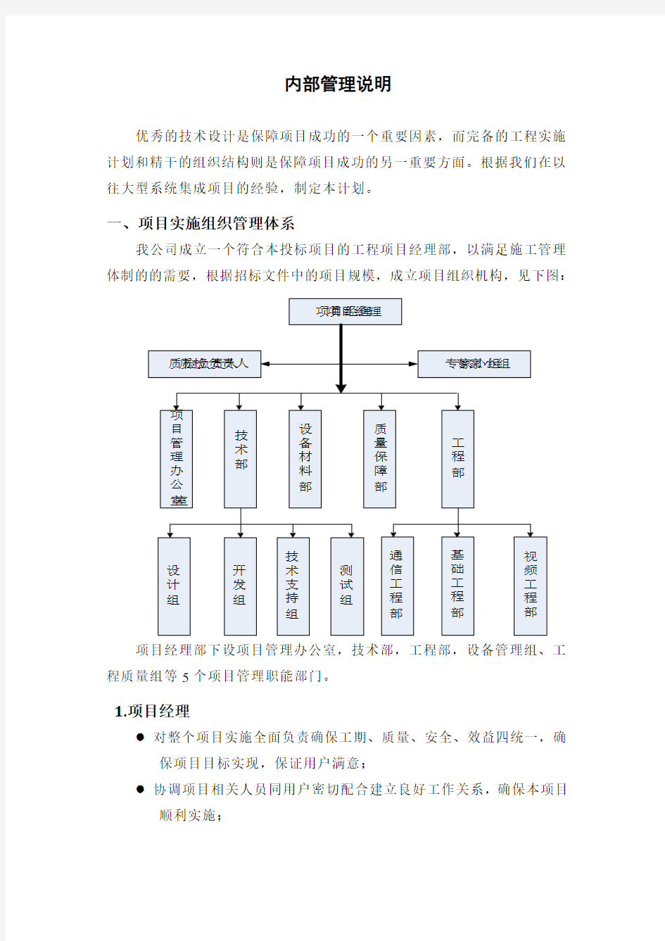 企业内部管理说明