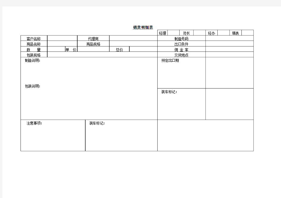 销售明细表