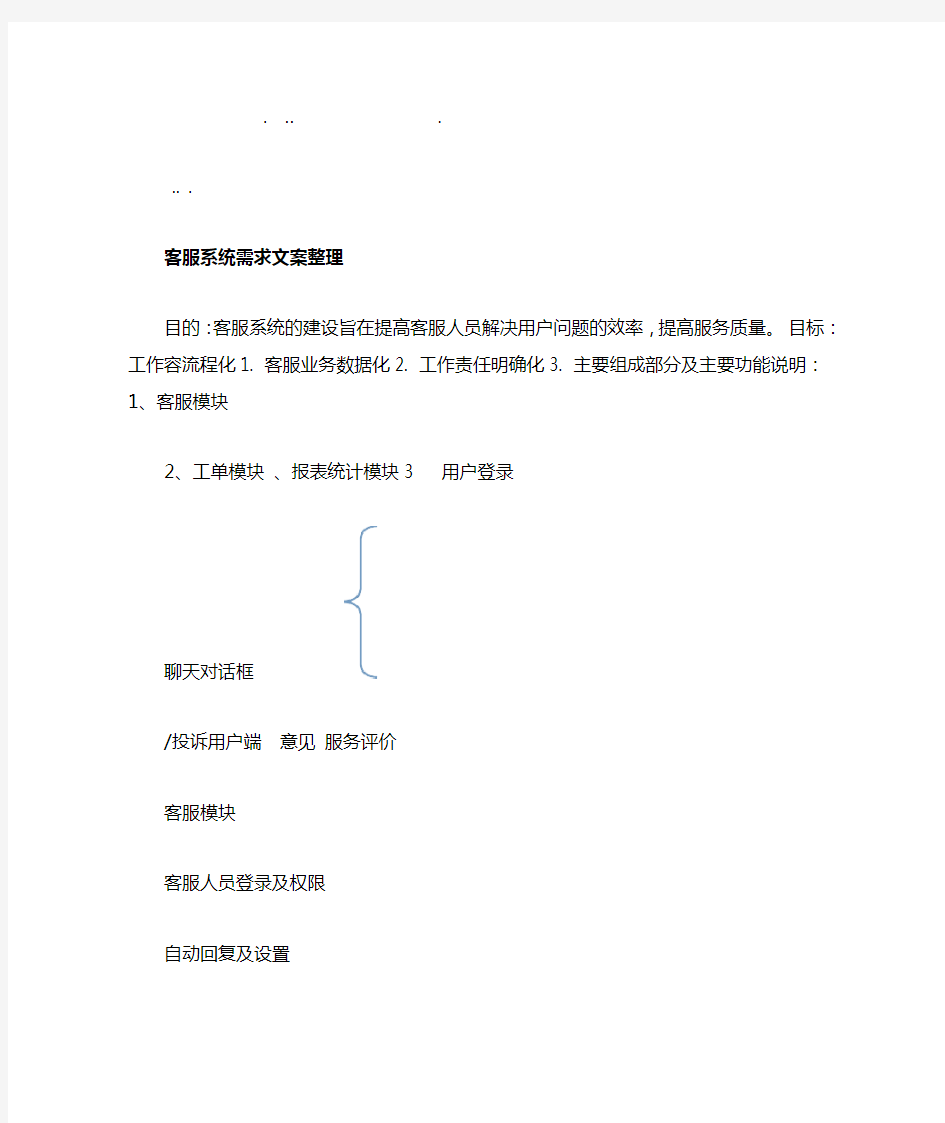 网站客服系统需求文案整理