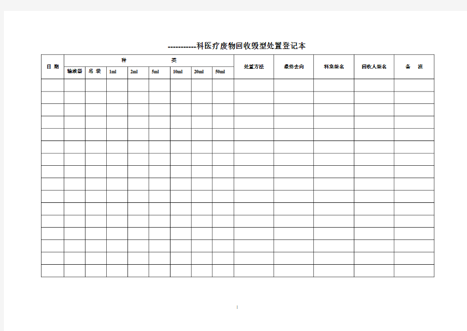 抢救室物品交接登记表