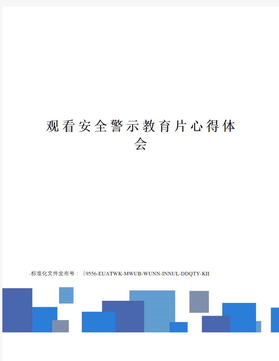 观看安全警示教育片心得体会