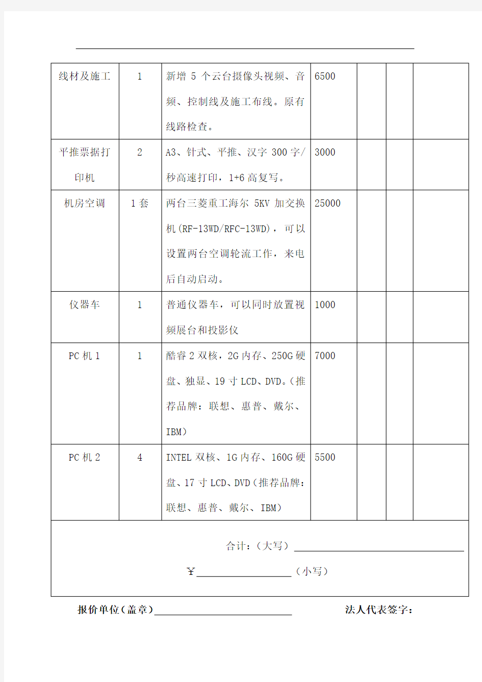 报价单模板免费下载