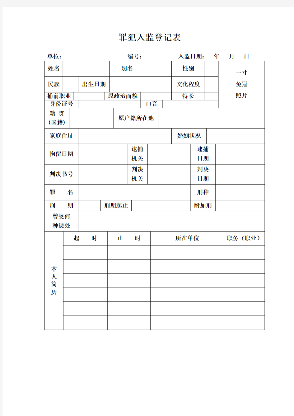 5.罪犯入监登记表2页