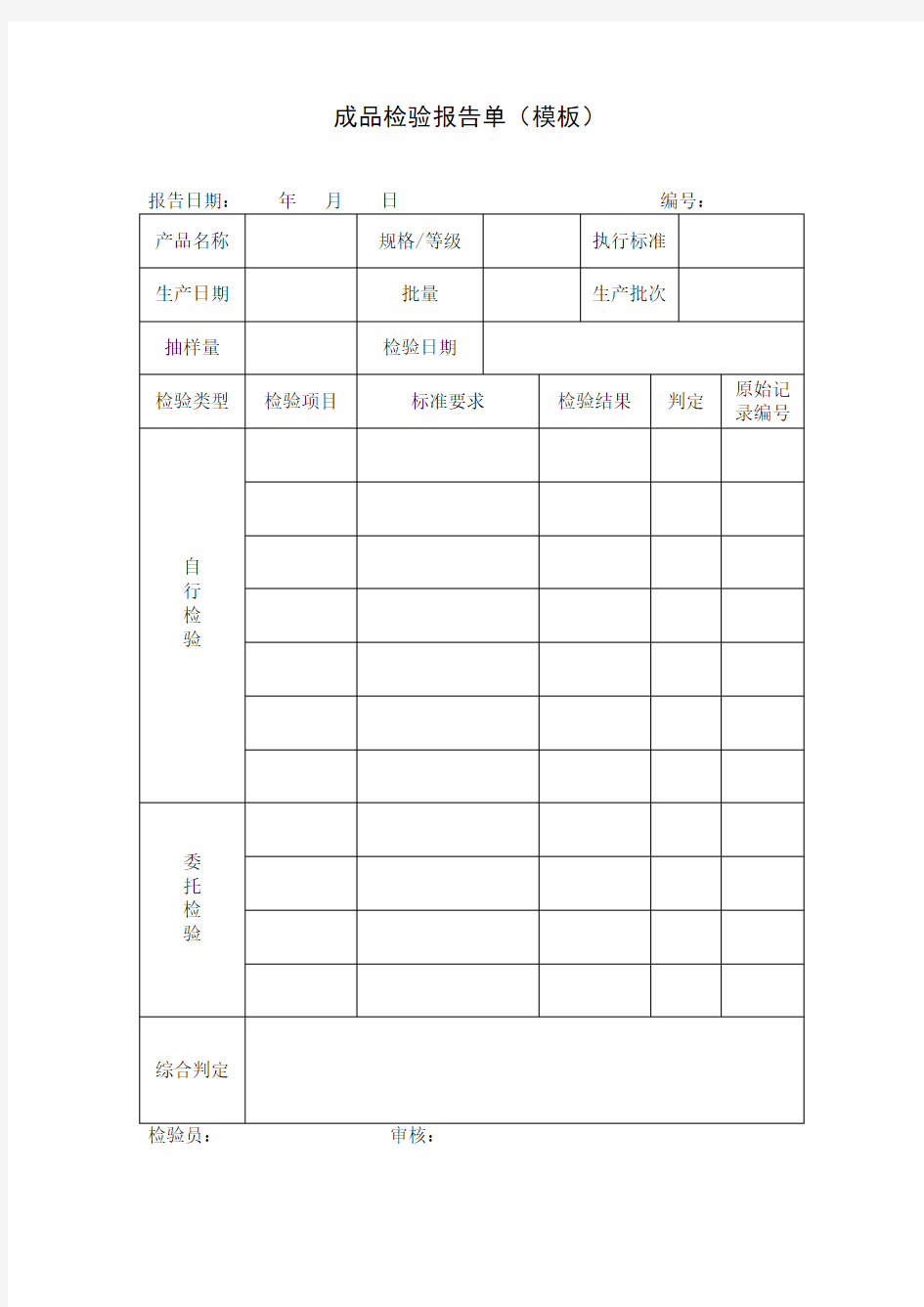 成品检验报告单模板.doc