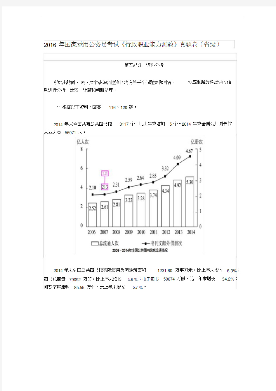 2016年国考资料分析(省级)