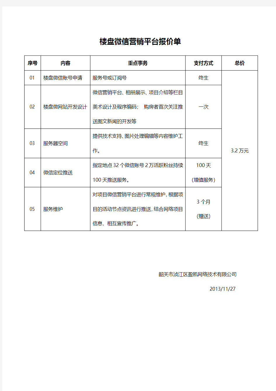 楼盘微信营销平台报价单