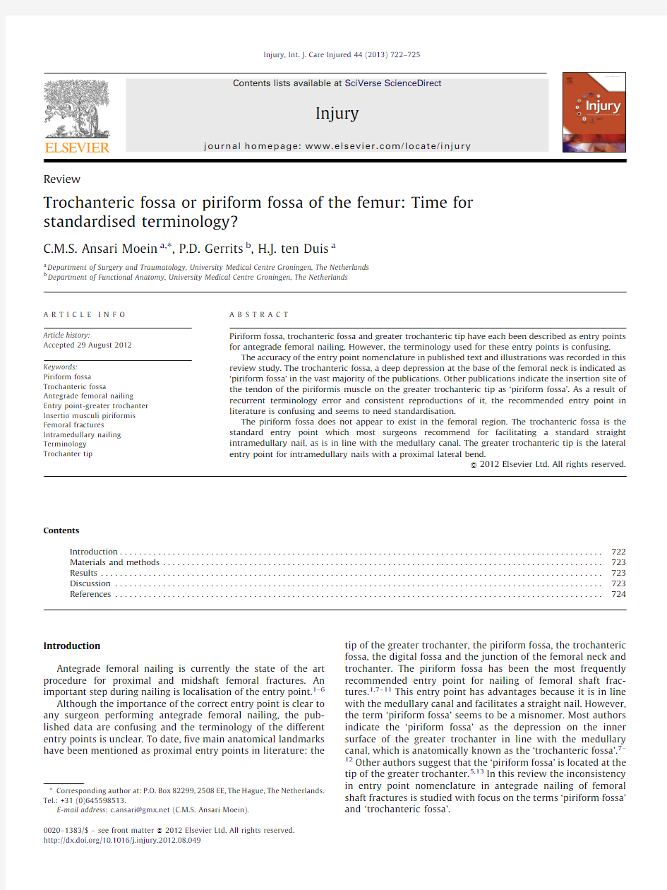 Trochanteric fossa or piriform fossa of the femur_ time for standardised terminology