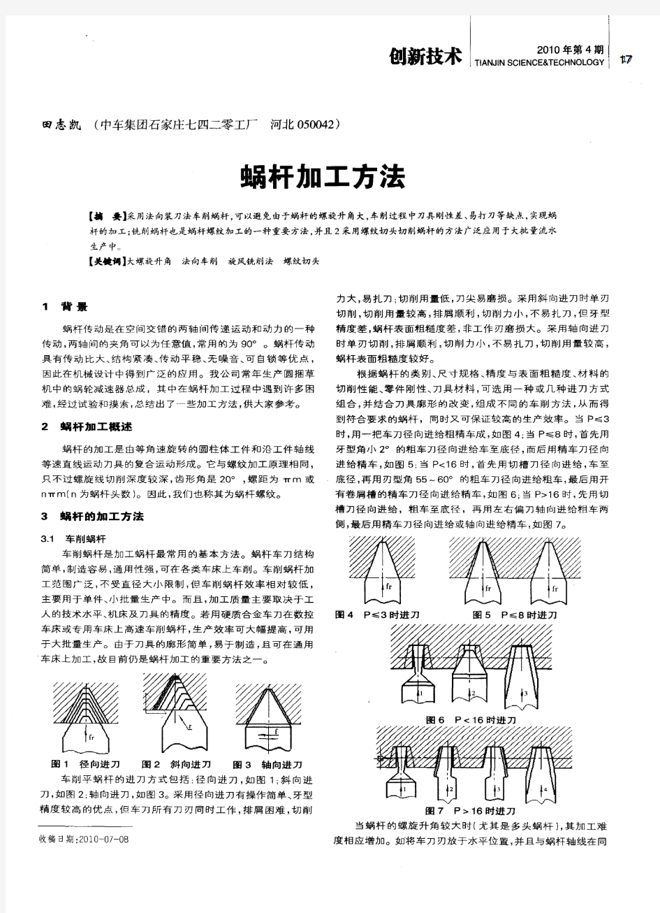 蜗杆加工方法