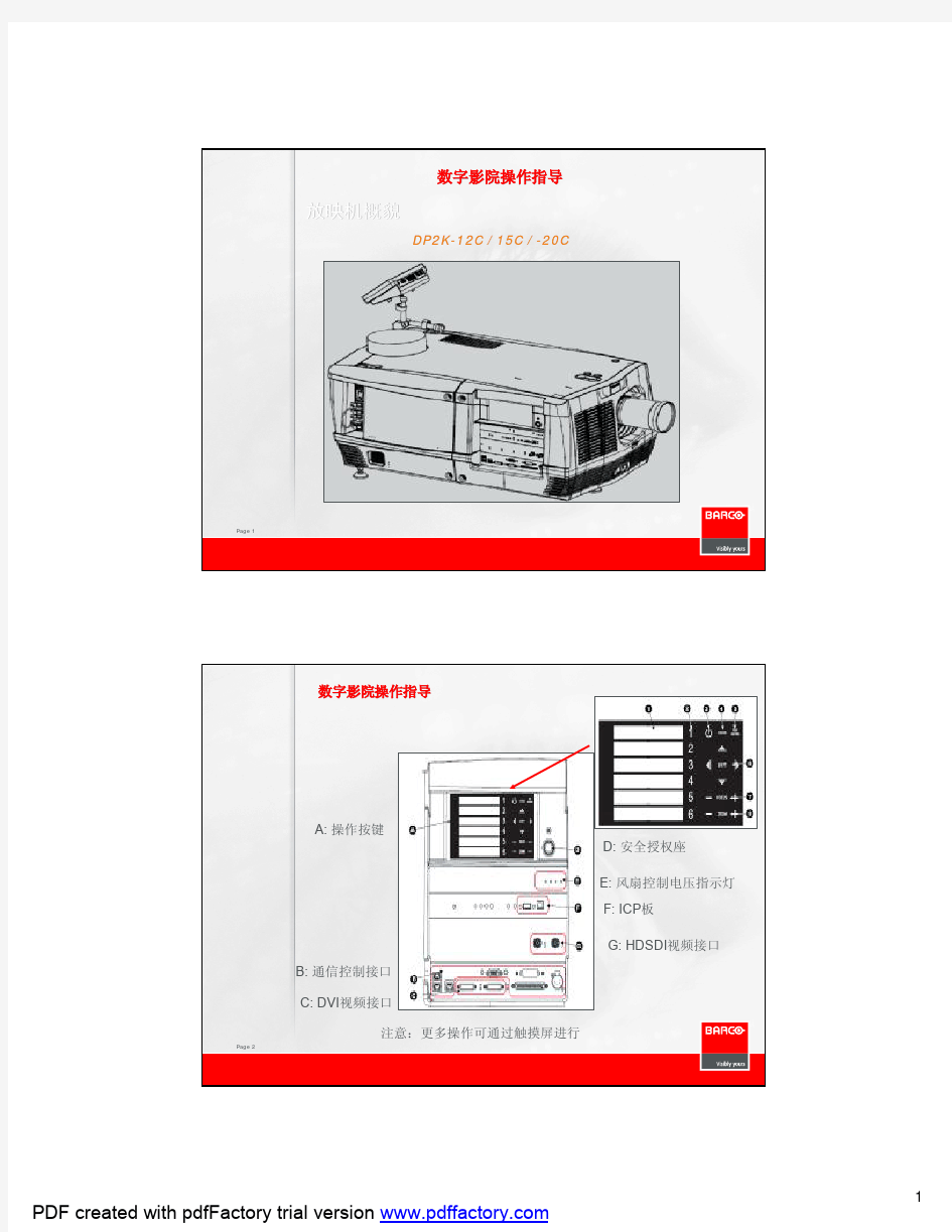 BARCO DC (DP2K) 操作指导