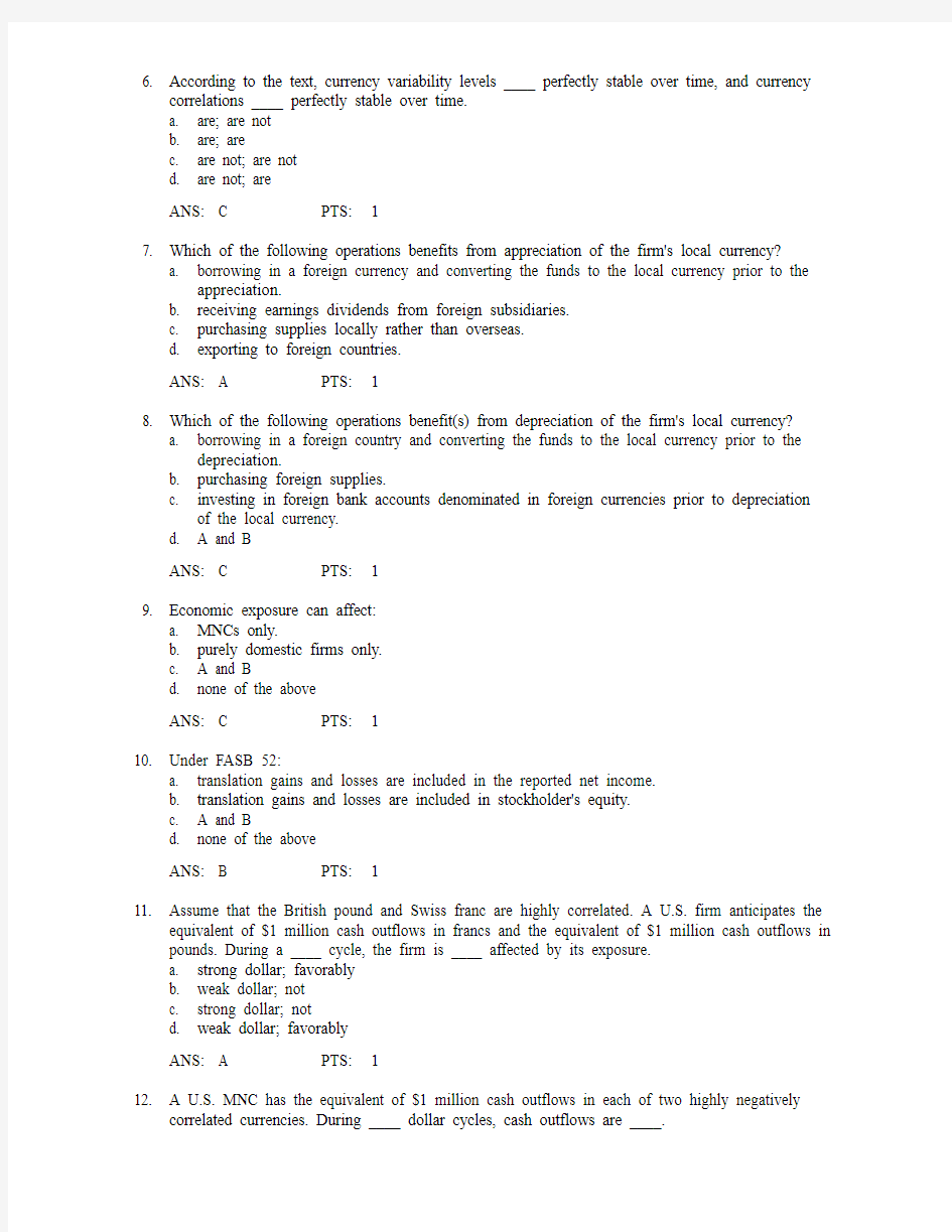 国际金融 International Finance Test Bank_10