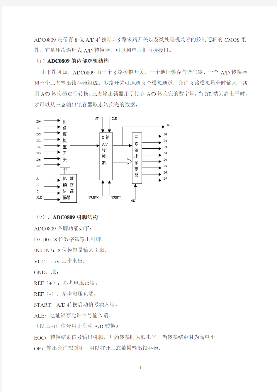 ADC0809中文资料
