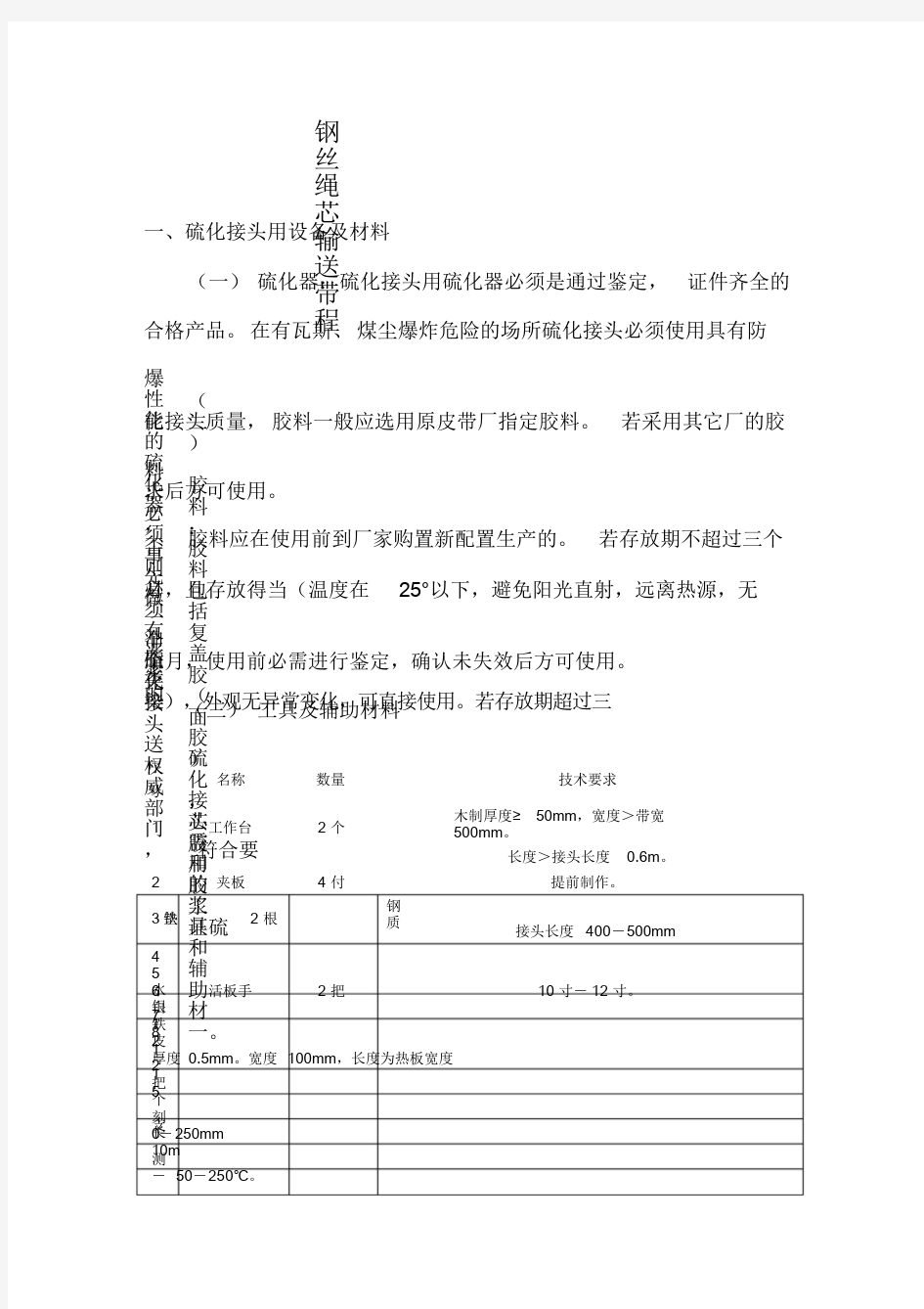 钢丝绳芯输送带硫化流程