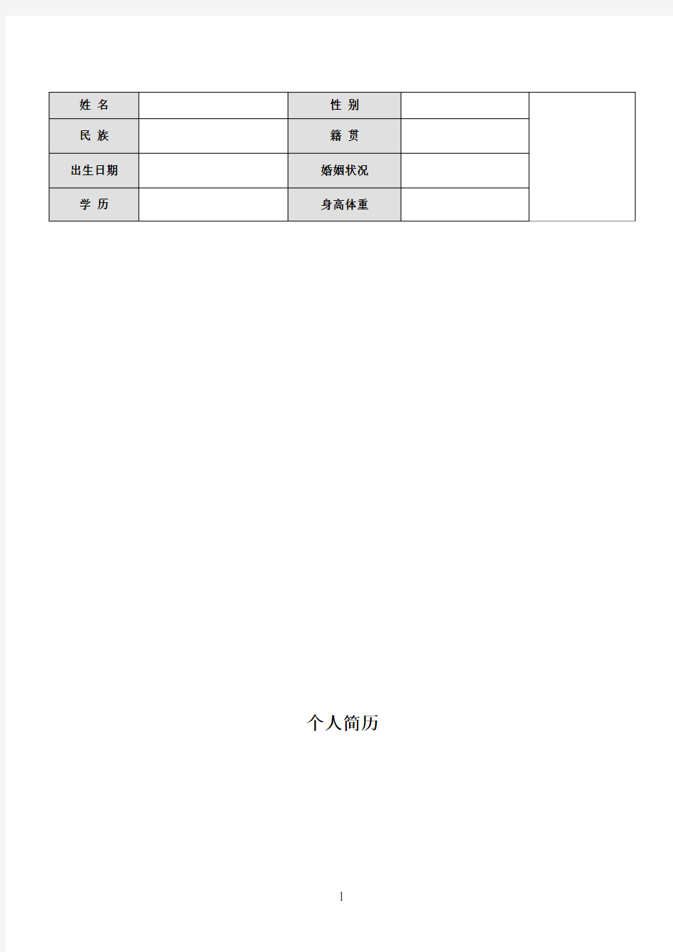 电子版简历模板