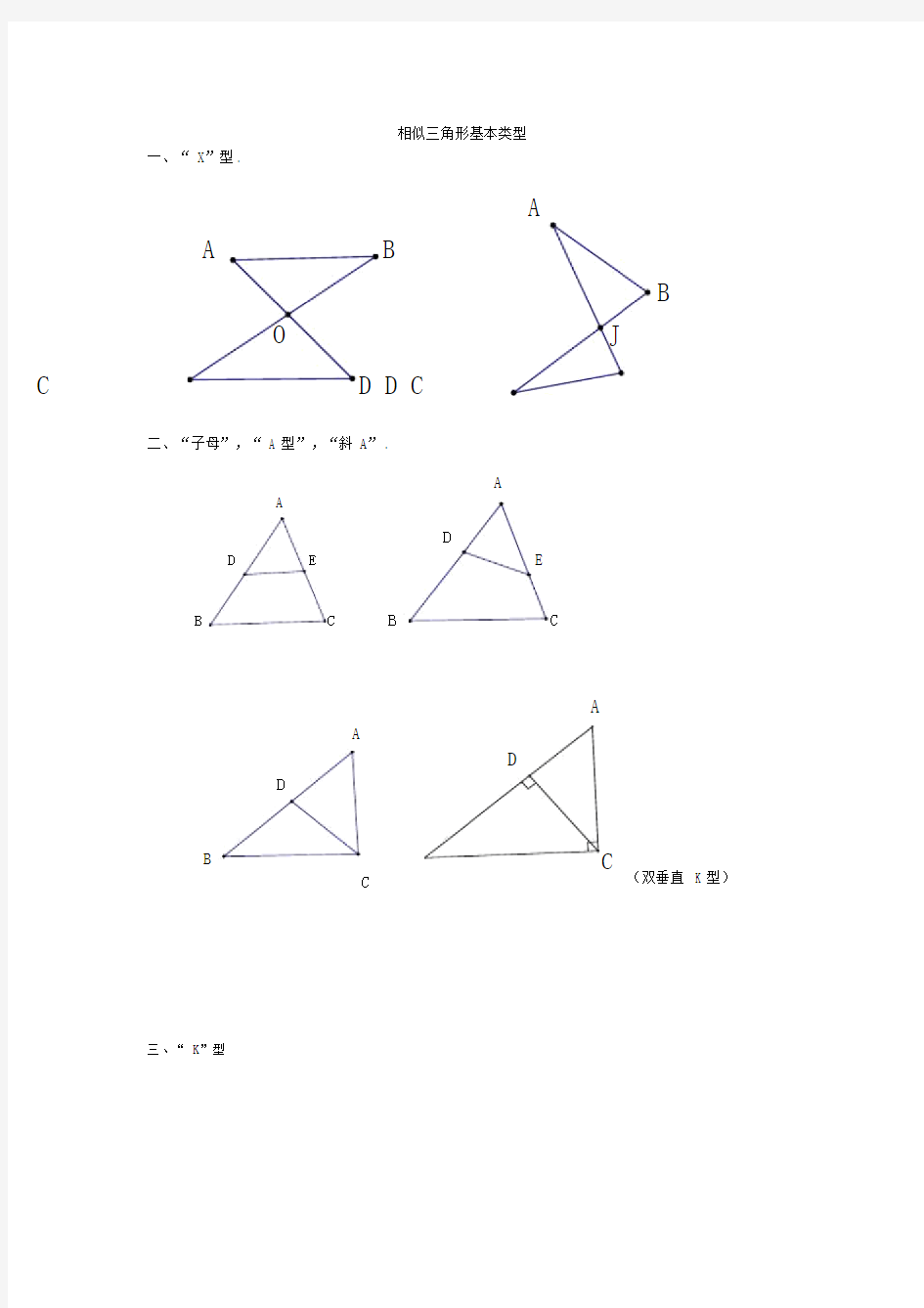 (完整版)相似三角形基本类型.doc