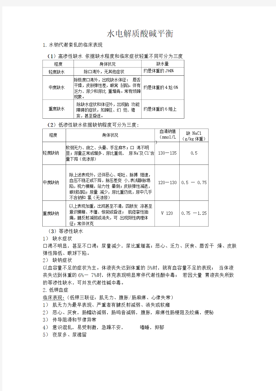 外科护理学重点(整理版)09052