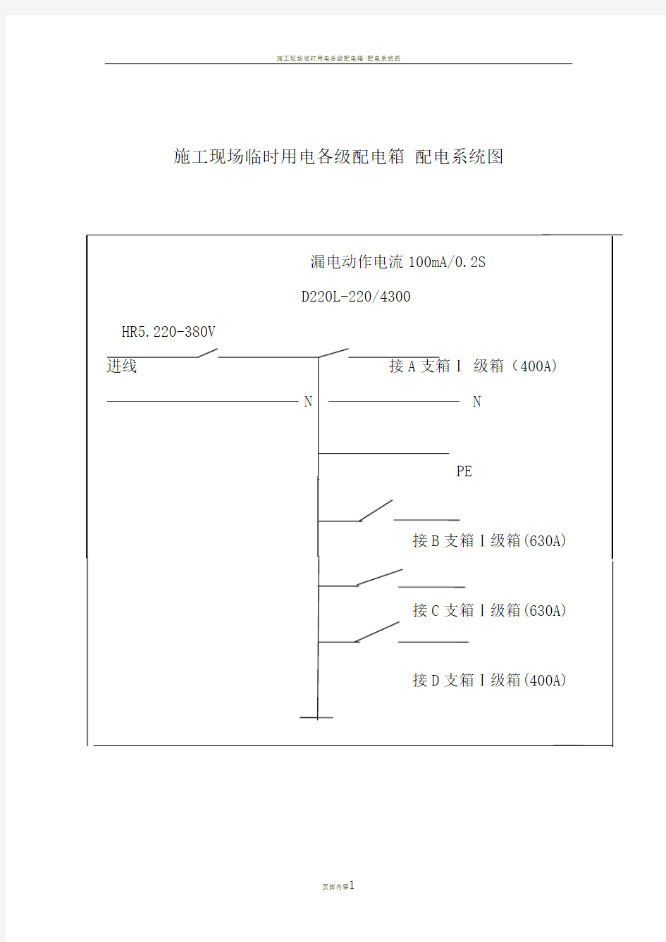 施工现场临时用电各级配电箱_配电系统图