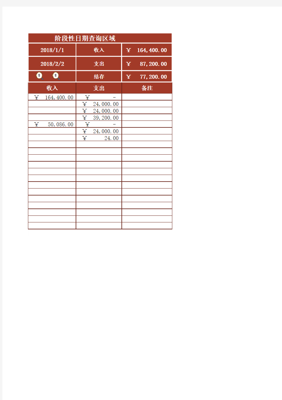 财务现金收支表现金流量表日记账