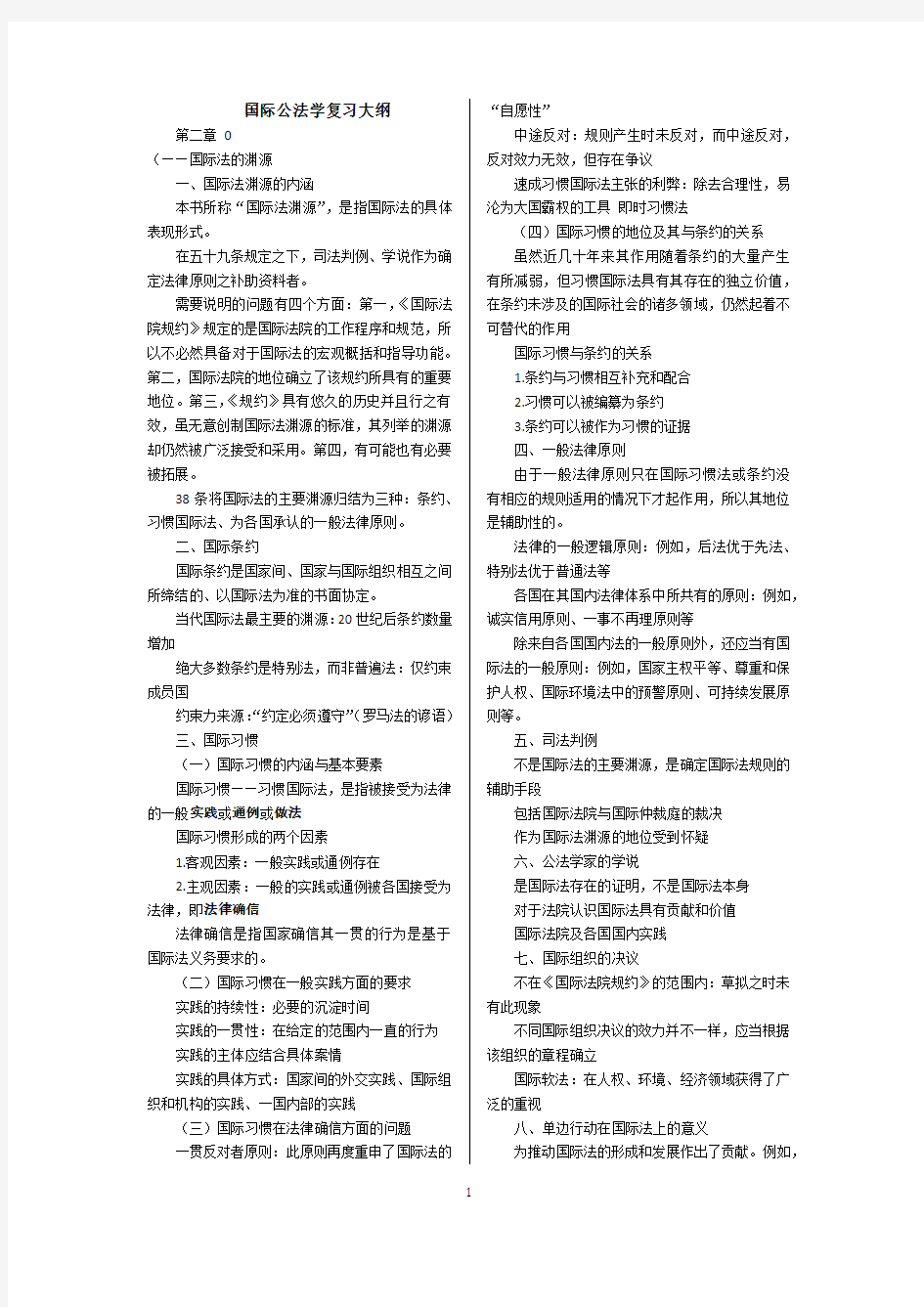 国际公法学复习