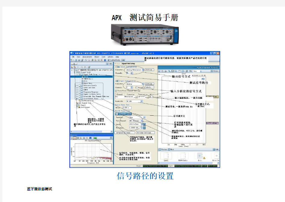 APX 500 音频分析仪 使用简易图解