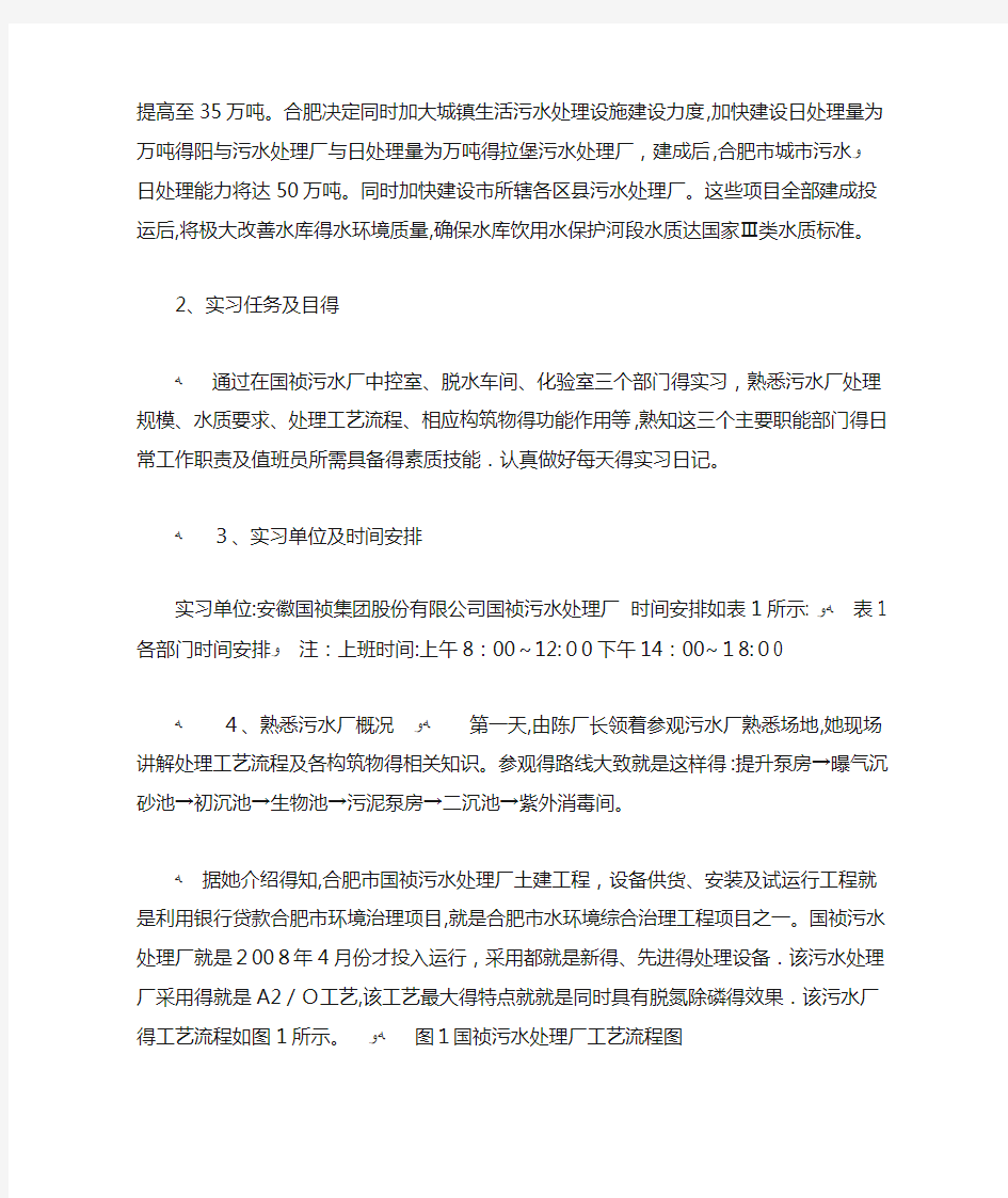 污水处理厂实习日记