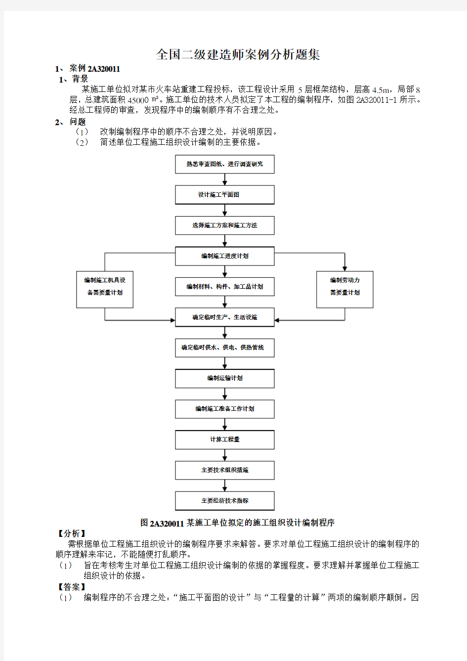 二级建造师案例分析题库