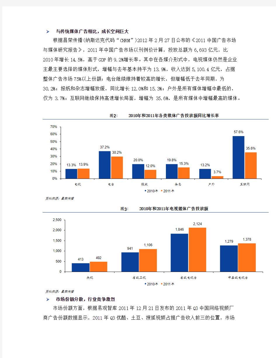 网络视频行业深度研究报告